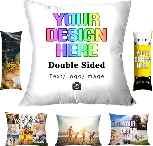 Miniatura 9 de Fundas de almohada personalizadas con nombres y fotos para parejas, niños, mascotas, estampado de boda, doble cara, diseño de logotipo, recuerdo, 12