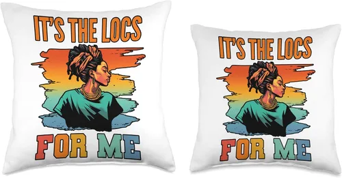 Miniatura 3 de Locs Afro Dreadlocks Love Natural Beauty Hair It's the Locs for Me Afro Hair Black American African Girl Throw Pillow, 18x18, Multicolor