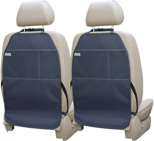 Miniatura 10 de Viaviat Protector de asiento de automóvil grande, paquete de 2 fundas duraderas resistentes al agua para respaldo de asiento de automóvil con 2 Negro