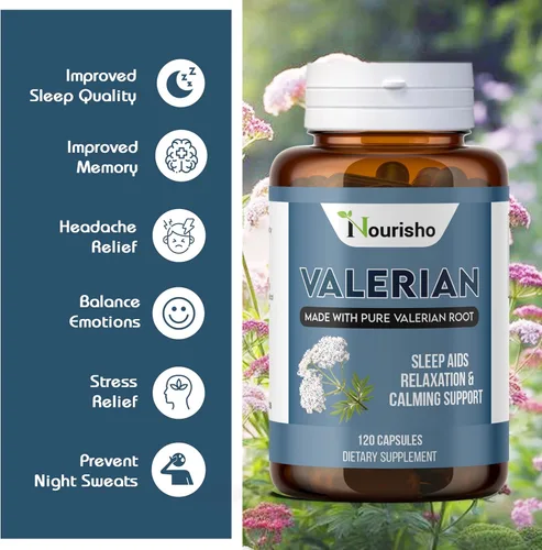 Miniatura 6 de Raíz de valeriana para dormir cápsulas de 500 mg, 120CT suplementos de raíz de valariana para dormir, cápsulas de polvo de valeriana, extracto
