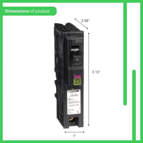 Miniatura 3 de Square D de Schneider Electric Square D - HOM115PDFC Homeline - Interruptor de circuito de función dual (CAFCI y GFCI) de 15 Amp, unipolar, neutro