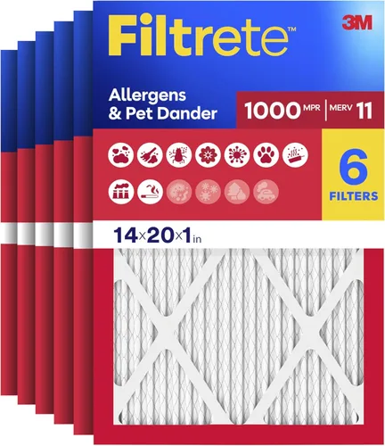 Filtrete - Filtro de aire MERV 11 y MPR 1000, 14 x 20 x 1 pulgadas, filtro electrostático plisado de 1 pulgada para 3 meses, para caldera y aire