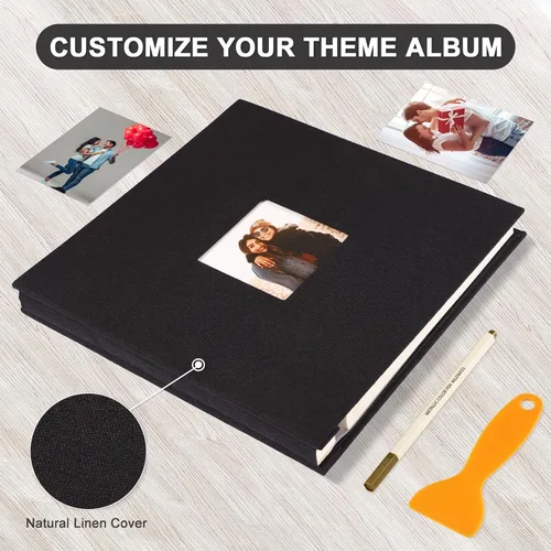 Miniatura 4 de Álbum de fotos autoadhesivo con páginas adhesivas para manualidades, álbumes de fotos magnéticos para fotos de 4x6, 5x7, 8x10, páginas adhesivas