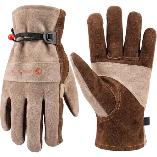 Guantes de trabajo de cuero para hombres y mujeres – Resistente jardinería, patio, soldadura, construcción, agricultura, al aire libre, barbacoa,