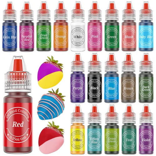 Colorante de alimentos a base de aceite para chocolate, juego de 20 colorantes alimentarios para decorar pasteles - Nomeca colorante alimentario