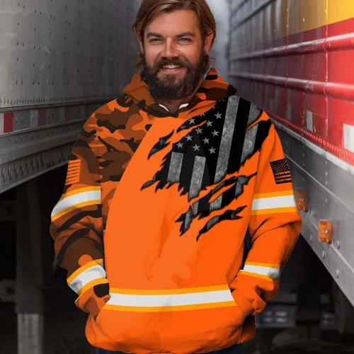 Miniatura 6 de Ropa de trabajo de seguridad con nombre personalizado de alta visibilidad para trabajadores, corredores, camioneros, patrióticos