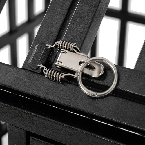 Miniatura 7 de Jaula para perros de alta resistencia, gran metal fuerte para perros y mascotas pequeños, medianos y grandes, fácil de montar con cerraduras