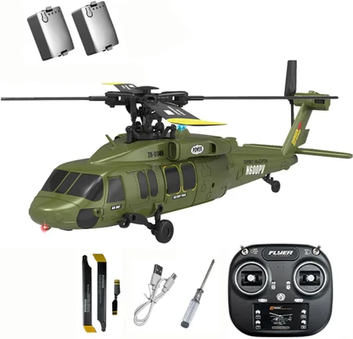 Miniatura 3 de Hanll Black Hawk K200 6CH Simulación Helicóptero RC con motor sin escobillas, flujo óptico y retención de altitud, vuelo invertido de una tecla