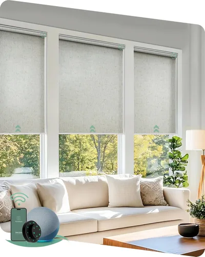 Miniatura 11 de Yoolax - cortinas enrollables motorizadas sin cenefa Vinilo opaco gris claro