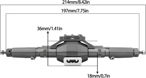 Miniatura 3 de Kit de eje delantero y trasero con patrón de diamante anodizado de aluminio CNC para 1/10 RC Track Vehicle SCX10 II 90046 90047 (gris)