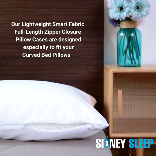 Miniatura 6 de Sidney Sleep Fundas de Almohada Curvas - Cierre de Cremallera de Longitud Completa - Microfibra Cepillada Suave Premium - 20 x 37 Pulgadas - Se