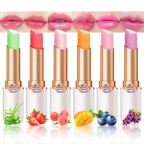 Miniatura 19 de BINGBRUSH Lápiz labial que cambia de color melocotón, hidratante de larga duración para el cuidado de los labios, bálsamo labial mágico, brillo