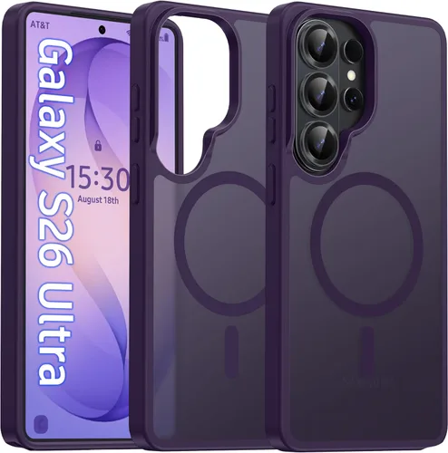 Miniatura 23 de Oterkin Funda magnética para Samsung Galaxy S24 Ultra mate, funda para teléfono S24 Ultra compatible con MagSafe, esmerilada, translúcida, a prueba