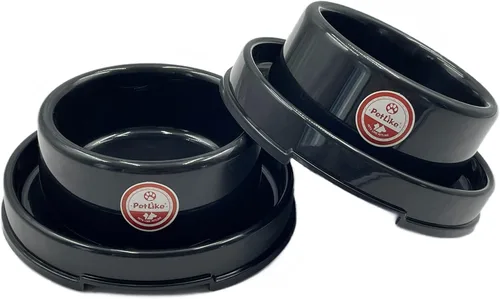 Miniatura 10 de PetLike Paquete de 2 cuencos a prueba de hormigas para perros y gatos, cuencos de agua para alimentos para mascotas con foso, platos antideslizantes