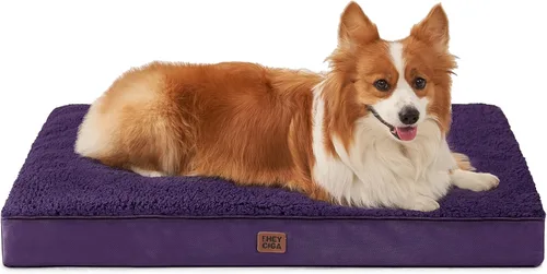 Miniatura 39 de EHEYCIGA Cama ortopédica de espuma para perros grandes, 35 pulgadas de largo x 23 pulgadas de ancho x 3.5 pulgadas de alto, gris claro