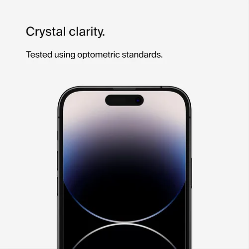 Miniatura 3 de Belkin ScreenForce - Protector de pantalla de privacidad de vidrio templado para iPhone 14 Pro, superficie tratada con revestimiento antihuellas
