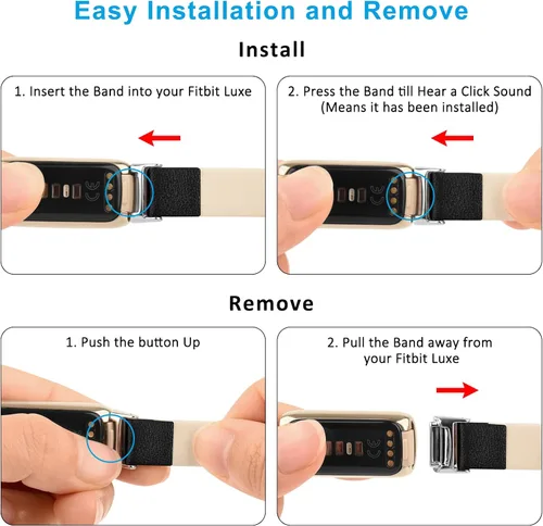 Miniatura 5 de Vancle Correa de cuero compatible con Fitbit Luxe, correa de cuero delgada ajustable para mujeres y hombres