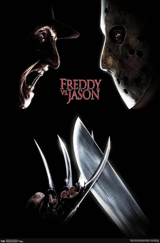 Miniatura 9 de Trends International Freddy vs. Jason - Póster de pared de una hoja, 14.725 x 22.375 pulgadas, versión enmarcada de madera de granero