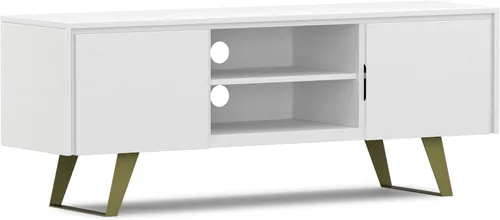 Miniatura 21 de SIMPLIHOME Lowry Soporte de TV – Consola de madera maciza de mango de 72 pulgadas de ancho en roble, moderno centro de entretenimiento industrial