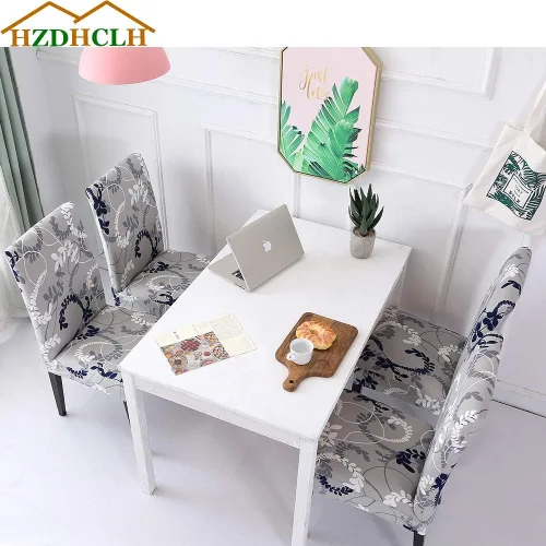 Miniatura 4 de HZDHCLH Juego de 6 fundas grises para sillas Parsons de elastano para comedor, fundas elásticas de elastano para sillas Parsons, fundas de asiento
