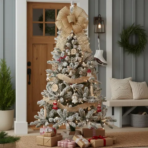 Miniatura 3 de Cinta de malla de arpillera con alambre de 2.5 pulgadas x 10 yardas, color natural para Navidad, decoración de boda, envoltura de regalos