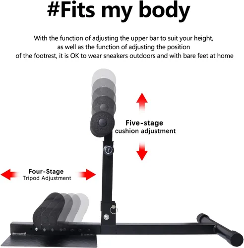 Miniatura 5 de INNOLIFE Sissy Squat Machine Adjustable Height, Protective Foam Thick Steel Fitness Home Gym Negro & rojo