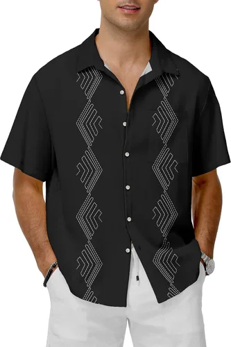 Miniatura 22 de KYKU Hawaiian Shirt for Men: Tropical Summer Beach Short Sleeve Button Down Shirt with Pocket