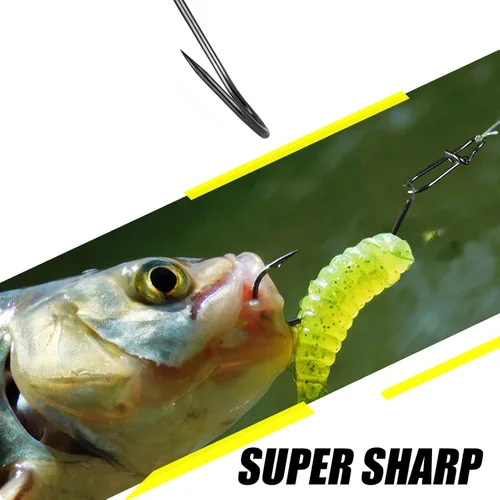 Miniatura 6 de AMYSPORTS Anzuelo de pesca de lubina para trucha, acero salado, anzuelo de pesca fuerte, cebo de pulpo, gancho circular de agua dulce afilado