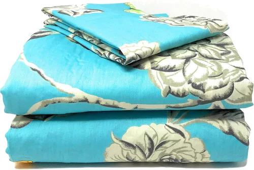 Miniatura 8 de Tache - Funda de edredón floral colorida color aguamarina, Mariposa de las Maravillas - Lujoso algodón reversible con cremallera y lazos