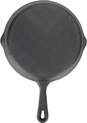 Miniatura 9 de Sartén de hierro fundido, sartén redonda negra, sartén de cocción uniforme con doble salida, sartén de cocción fácil presazonada para parrilla, 10CM