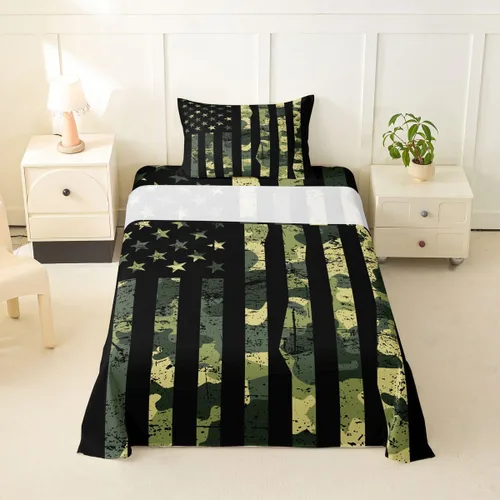 Miniatura 65 de Juego de sábanas de camping Happy Camping para niños Queen 4 piezas, juego de ropa de cama de autocaravana, juego de sábanas de accesorios de coche