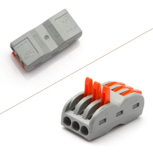 Miniatura 4 de x xotic tech 10 conectores de cable de palanca de empuje de 3 en 3 salidas, conectores compactos de cable de empuje de 3 circuitos, cables de 28 a