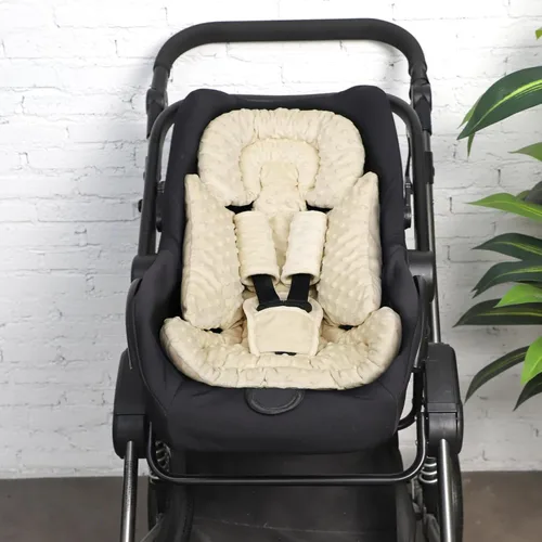 Miniatura 6 de Inserto de Asiento de Coche para Bebé Niño Niña, Inserto de Asiento de Coche 3 en 1 para Recién Nacido con Almohadillas y Correas, Respaldo