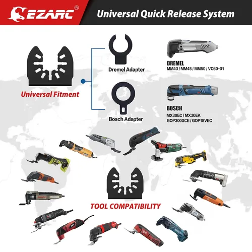 Miniatura 7 de EZARC Hojas de sierra oscilante de titanio, cuchillas multiherramienta oscilantes extralargas para metal, clavos de madera, corte de tornillos