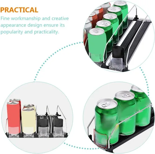 Miniatura 5 de Zerodeko Bebidas Bebidas Estante Botella Deslizante Organizador Tienda Empujador de Bebidas Máquina Vendedora+Máquinas Empujador de Bebidas Máquina