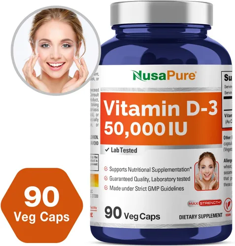 Miniatura 4 de NusaPure Vitamina D3 50,000 UI 90 Cápsulas Vegetales (sin OGM)