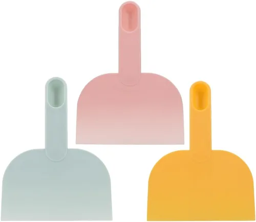 Raspador de pastelería, 3 piezas, raspador de masa con asa, cuenco para tartas, pizza, parrilla, espátula, espátula, multiusos, raspadores de