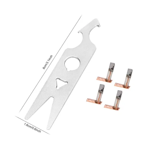 Miniatura 7 de Juego de 2 pares de llaves de cepillo de carbono, accesorios de pieza de repuesto para taladro de uñas, incluye cepillo de carbono y llave