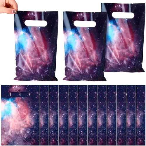 Miniatura 8 de Zonon Paquete de 50 bolsas para recuerdos de fiesta de galaxia, suministros de galaxia, suministros para el espacio exterior, bolsas de regalo