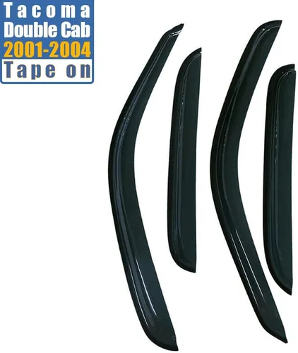 Miniatura 6 de Defectores de ventana con cinta adhesiva compatibles con Tacoma 2001-2004 - Protectores de lluvia de ventana de doble cabina