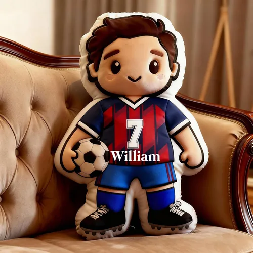 Miniatura 13 de Mostop Almohada de fútbol personalizada con nombre y número personalizados, regalos de cumpleaños de Navidad para niños, papá, deportes, atletas