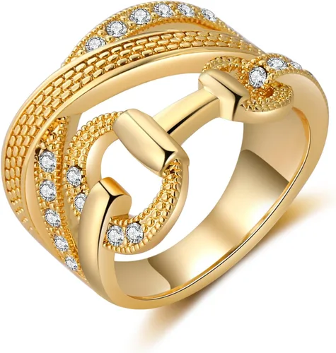 Anillos de oro para mujer, estilo vintage, grueso, punk, marcasita, varias filas, joyería de disfraz para ella