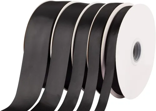 Miniatura 4 de Cinta de satén de doble cara de 1-1/2 pulgadas x 100 yardas, cinta de poliéster negra para envolver regalos, decoración de boda, arreglos florales