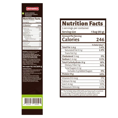 Miniatura 2 de Yarmarka Granos de trigo sarraceno hervido en bolsa, 5 x 2.82 oz (paquete de 2) Kasha de grano entero descascarado, sin gluten, natural y puro
