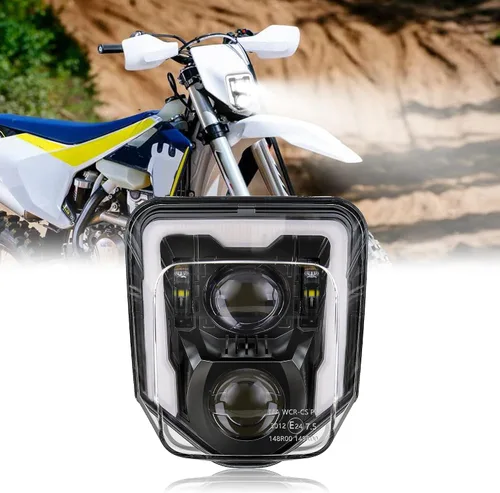 Miniatura 8 de RAMJET4X4 LED Faro de Moto de Tierra Motocross con Marco Compatible con 2017-2024 Husqvarna FE 250 350 450 501 701, TE150 250i 300i, FC250 350 450