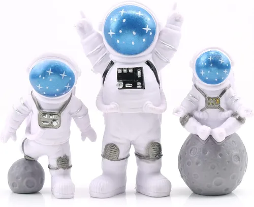 3 adornos de escritorio de astronauta de resina, figura de astronauta, decoración de tarta, adorno de mesa para decoración de regalo de fiesta,