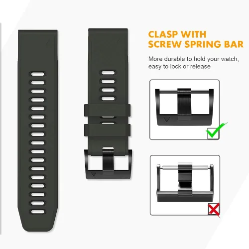 Miniatura 4 de NotoCity Correa de reloj deportiva de silicona para Fenix 5X/5X Plus/6X/6X Pro/7X/3/3 HR/Tactix/Descent MK1/D2 Delta PX/D2 Charlie (verde militar)