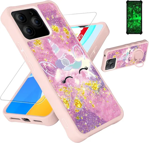 Miniatura 128 de jioeuinly JSF-DJS - Funda compatible con Nothing Phone 2a con protector de pantalla de vidrio templado, policarbonato duro + silicona suave, soporte