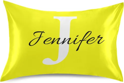 Miniatura 22 de Fundas de almohada negras personalizadas de seda con cierre de sobre, funda de almohada de satén tamaño estándar para personas que duermen