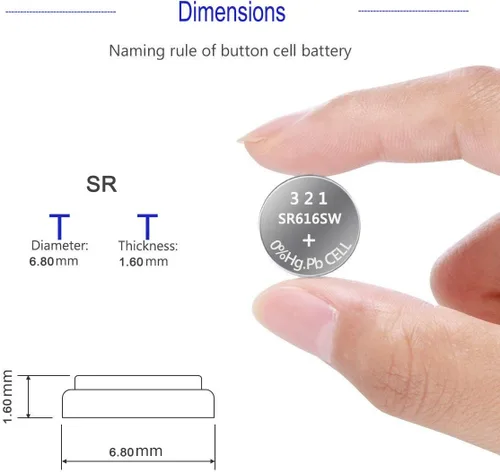 Miniatura 3 de UOGTNON Batería de reloj 321 SR616SW de 1.5 V (10 unidades)